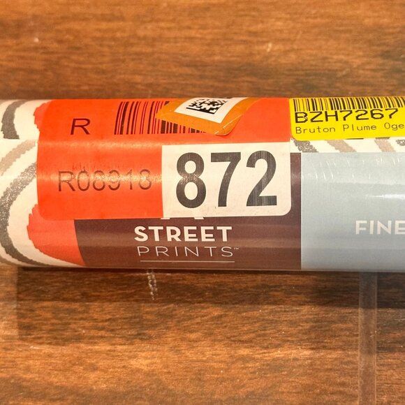 NEW A Street Prints Mirabelle Coral Red & Grey Geometric Wave Wallpaper FD22702 - Picture 3 of 9